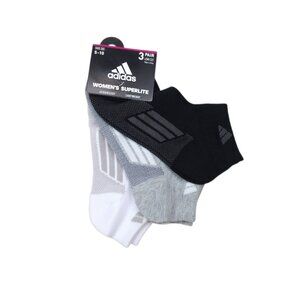Adidas Womens Superlite Low Cut Socks 3 Pair Size 5-10 Aeroready Breathable
